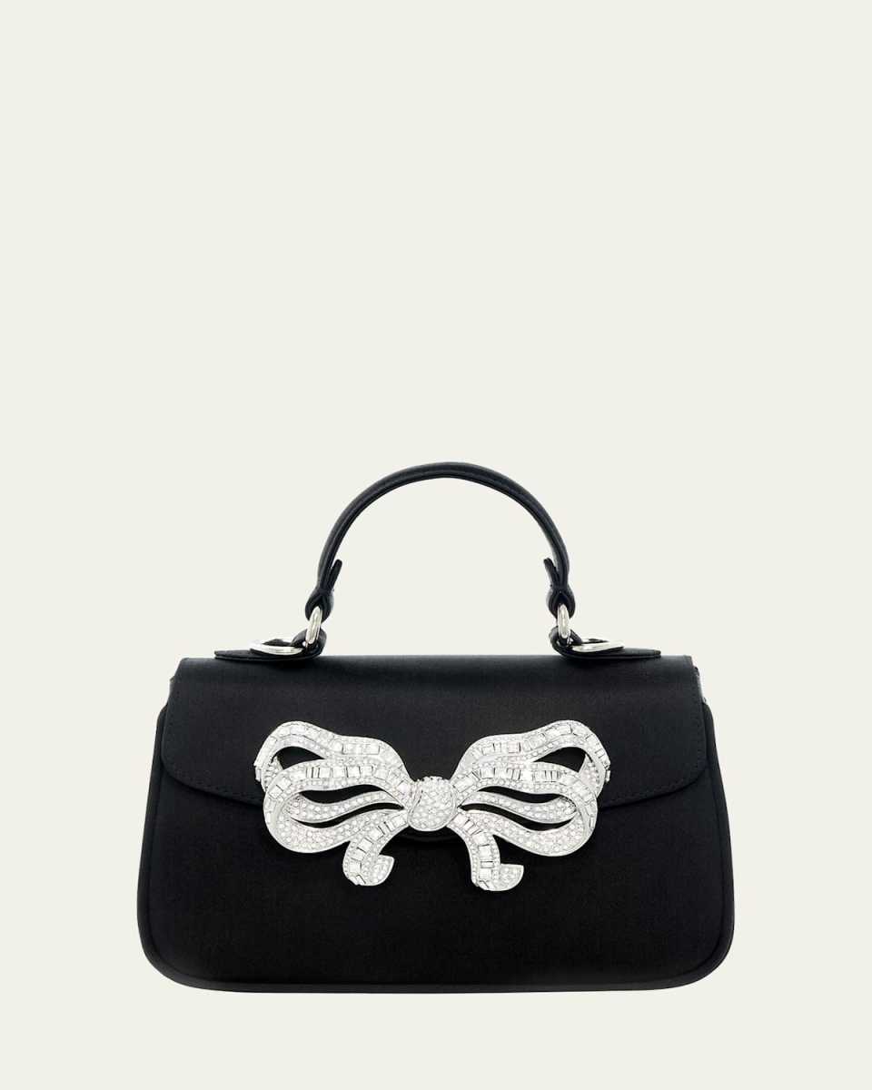 Bow Satin Top-Handle Bag